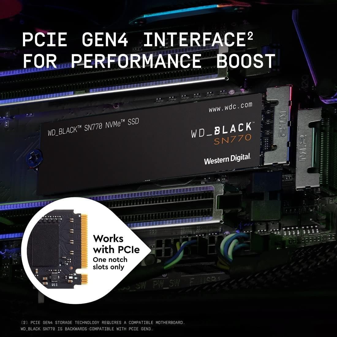 Buy WD,WD BLACK 1TB SN770 M.2 2280 PCIe Gen4 NVMe Gaming SSD up to 5150 MB/s read speed - Gadcet.com | UK | London | Scotland | Wales| Ireland | Near Me | Cheap | Pay In 3 | Hard Drives